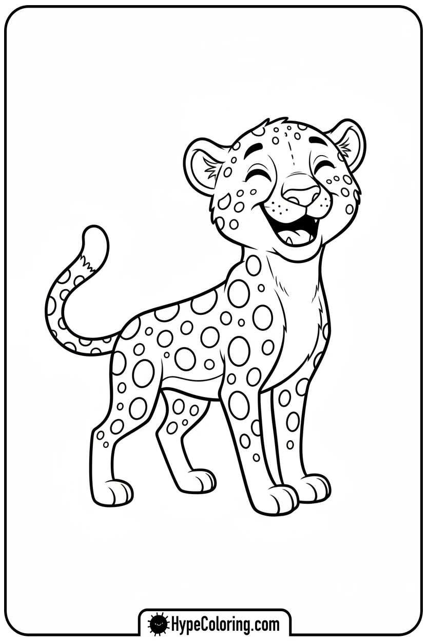 happy-smiling-cheetah - cheetah coloring pages