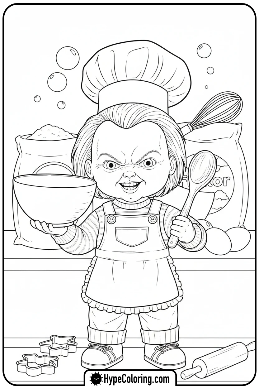 Click to download PDF chucky-as-a-chef - chucky color page