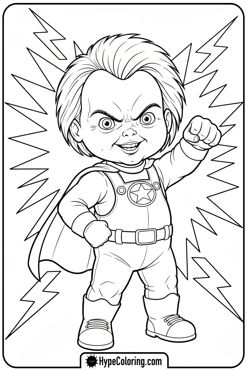 Click to download PDF chucky-as-a-superhero - chucky color page