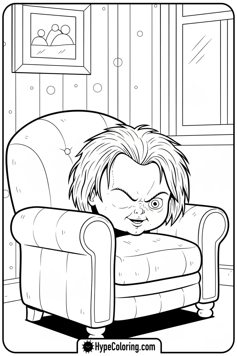 Click to download PDF chucky-hiding-behind-armchair - chucky color page
