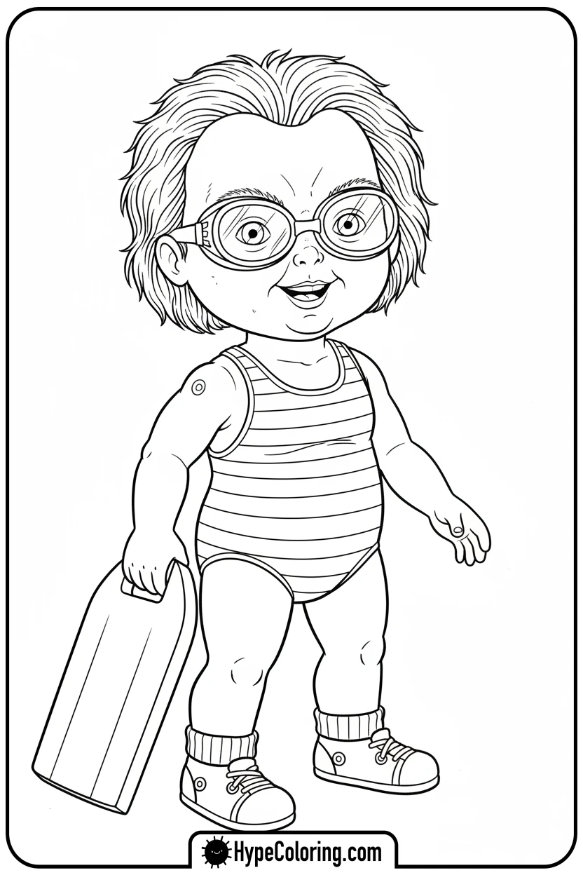 Click to download PDF chucky-ready-to-swim - chucky color page