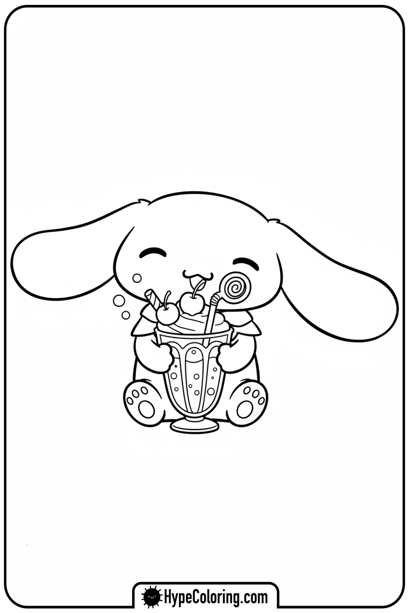 cinnamoroll-drinking-milkshake - cinnamoroll cute coloring page for blind boxes