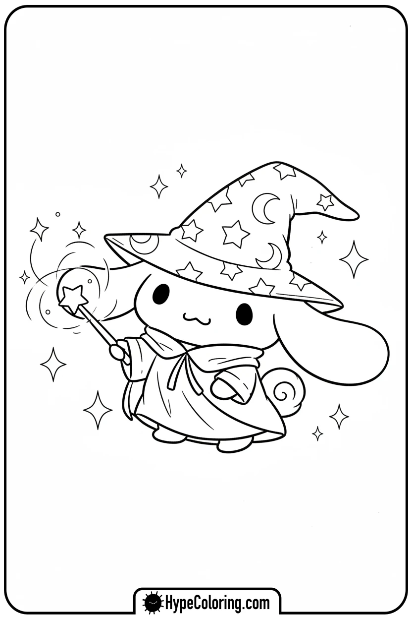 cinnamoroll-wizard-costume - cinnamoroll cute coloring page for blind boxes