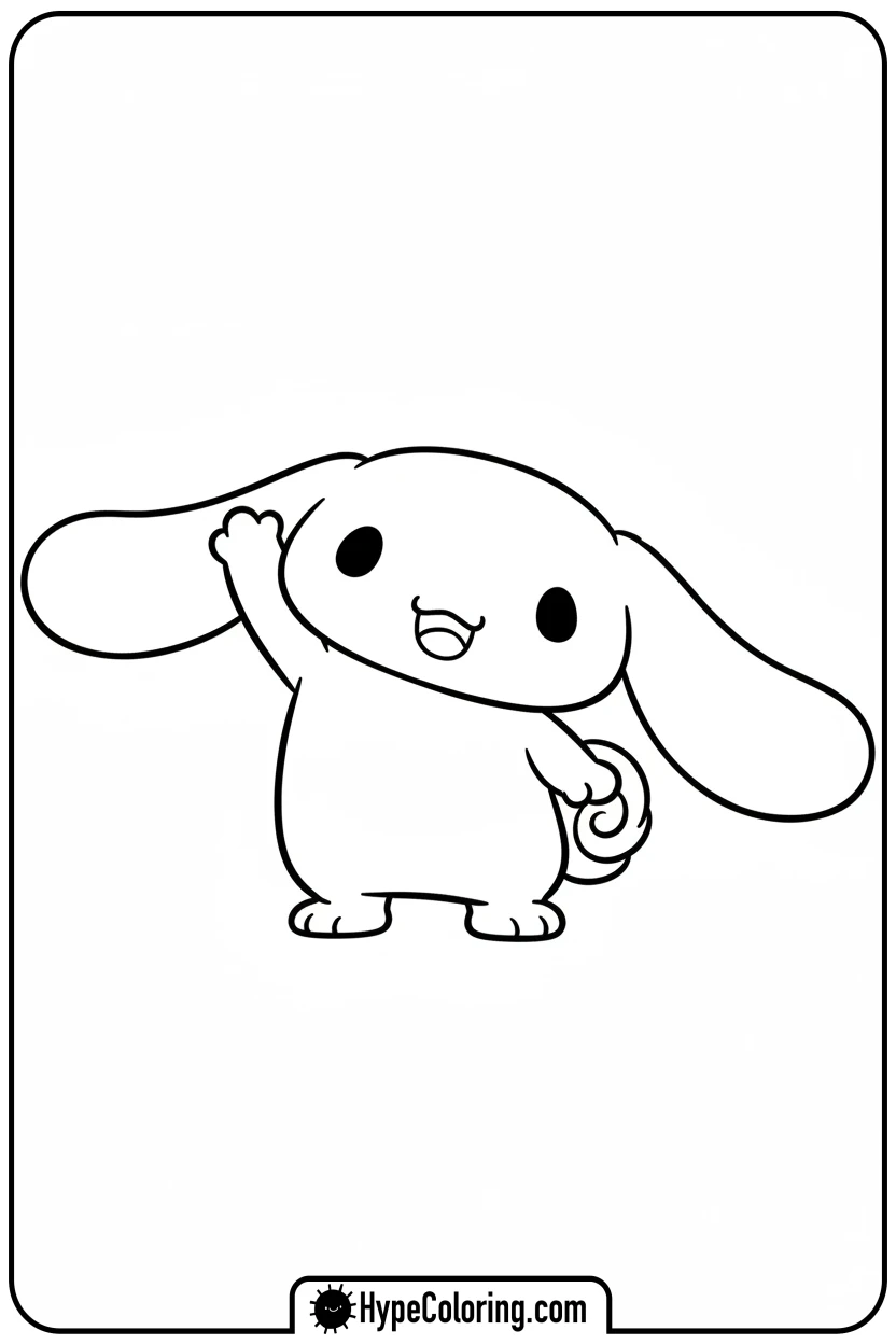 cinnamoroll-waving - cinnamoroll cute coloring page for blind boxes