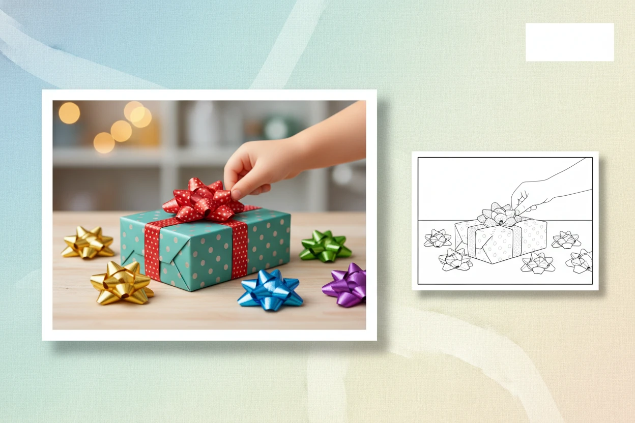 a-child-s-hand-implied-not - coloring pages bows