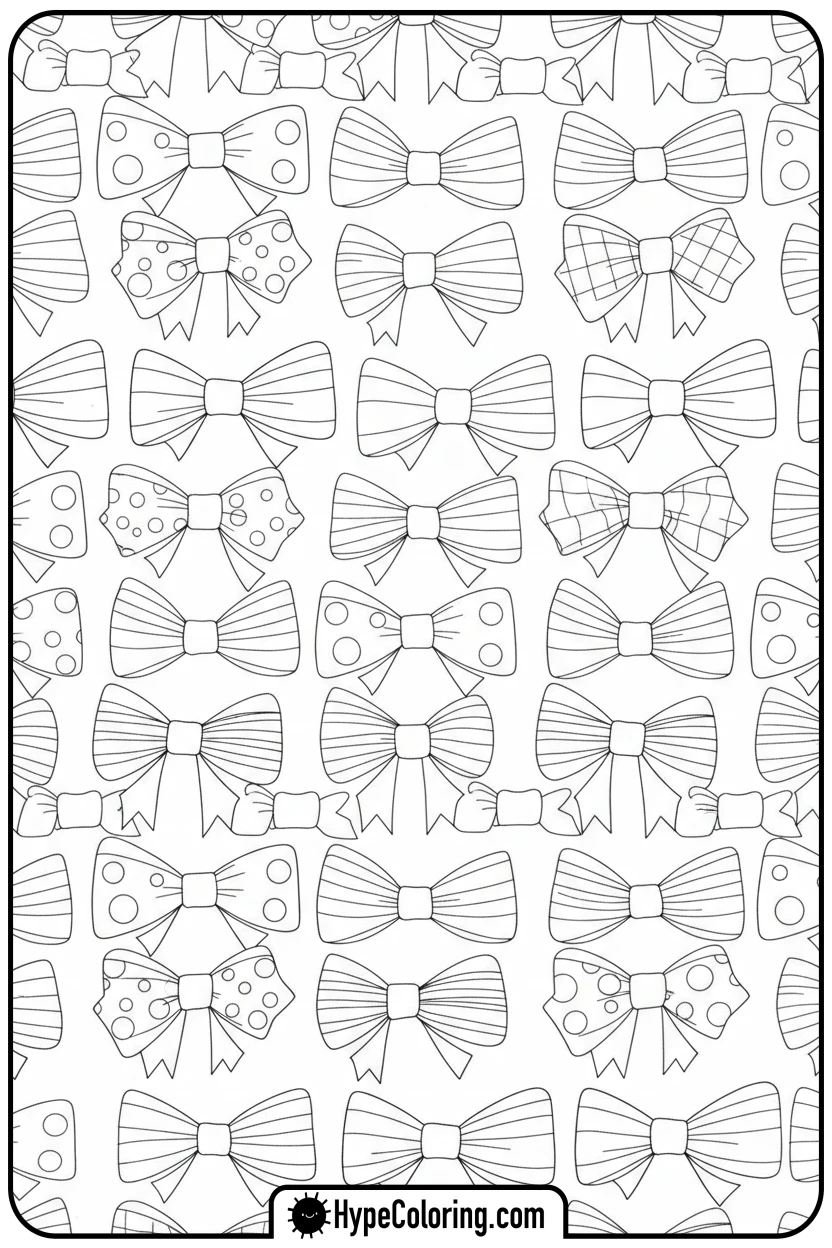 pattern-of-varied-bows - coloring pages bows