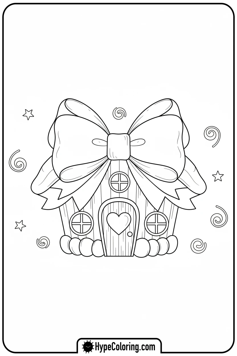 bow-shaped-whimsical-cottage - coloring pages bows