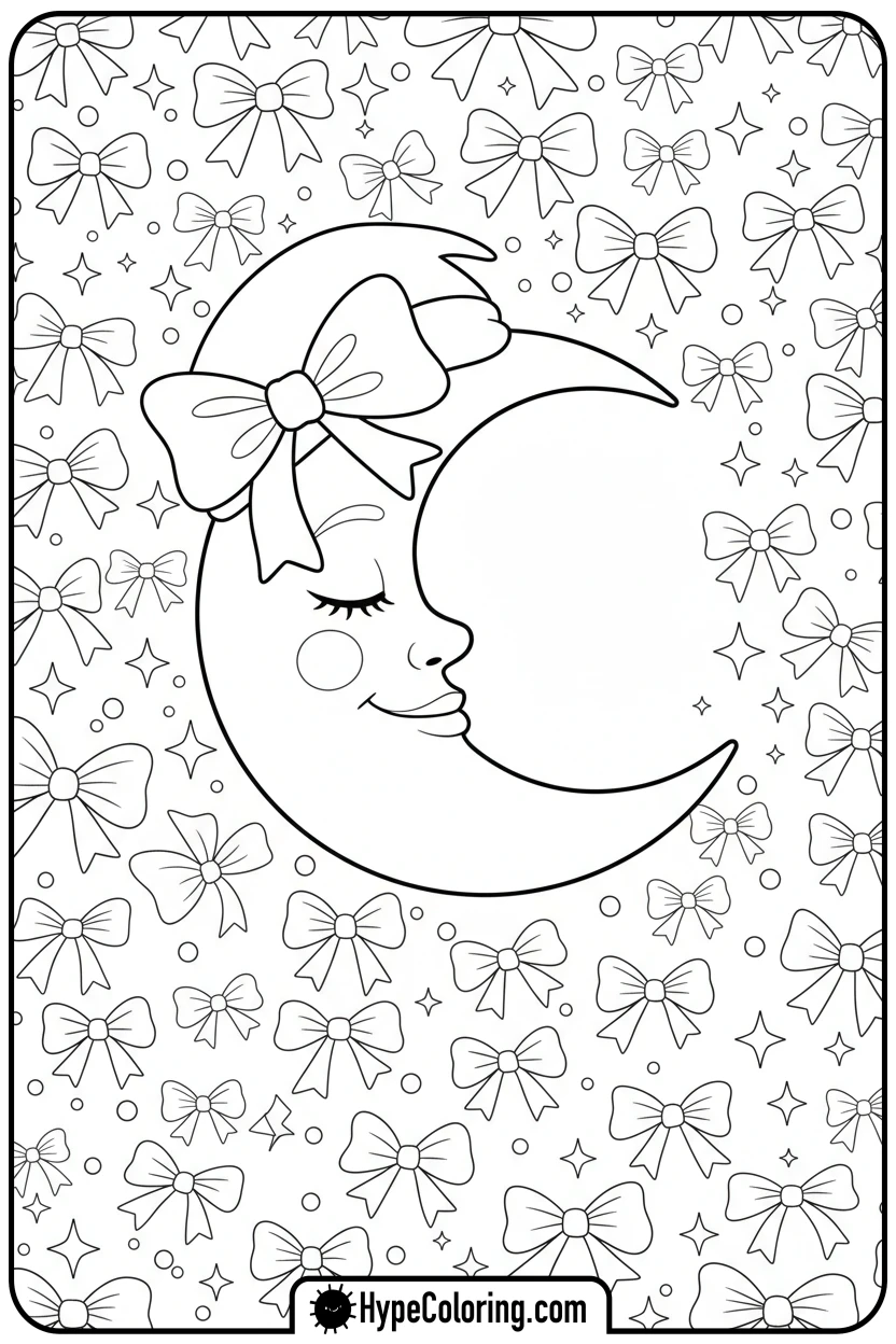 bows-as-stars-in-night-sky - coloring pages bows