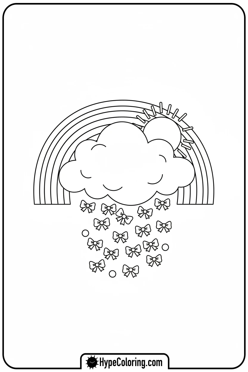 cloud-raining-tiny-bows - coloring pages bows