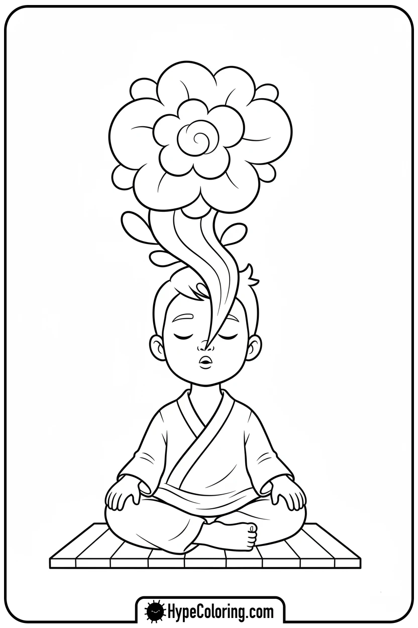 Click to download PDF child-taking-a-deep-breath - coloring pages for mental health
