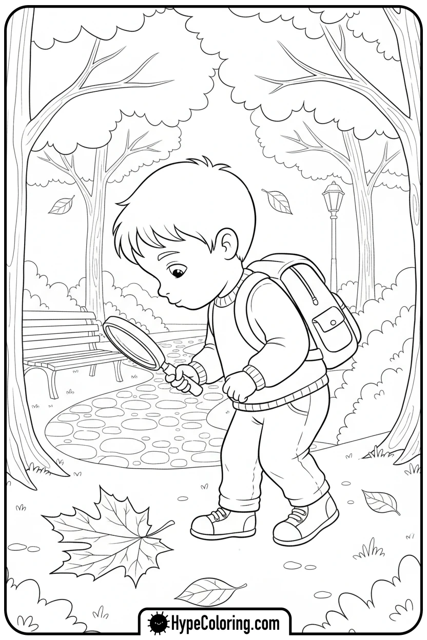 Click to download PDF child-on-a-mindful-walk - coloring pages for mental health