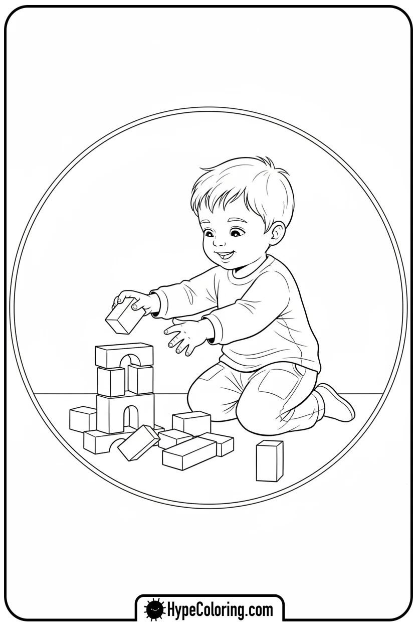 Click to download PDF child-rebuilding-blocks - coloring pages for mental health