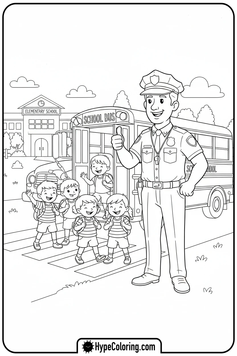police-officer-giving-thumbs-up - coloring pages for police