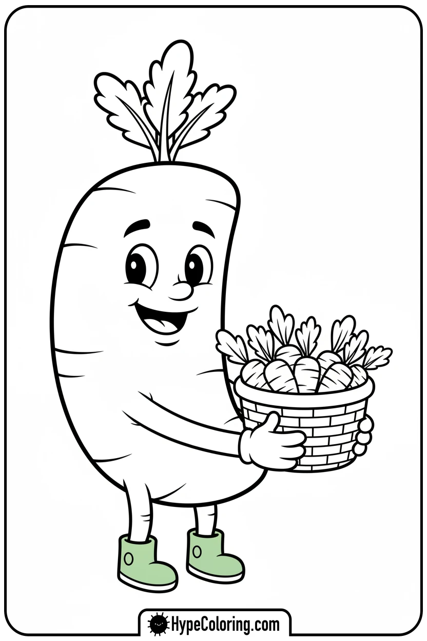 smiling-carrot-character - coloring pages for the letter c