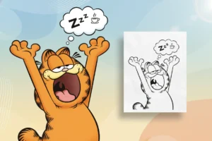 garfield-taking-a-giant-dramatic - coloring pages garfield