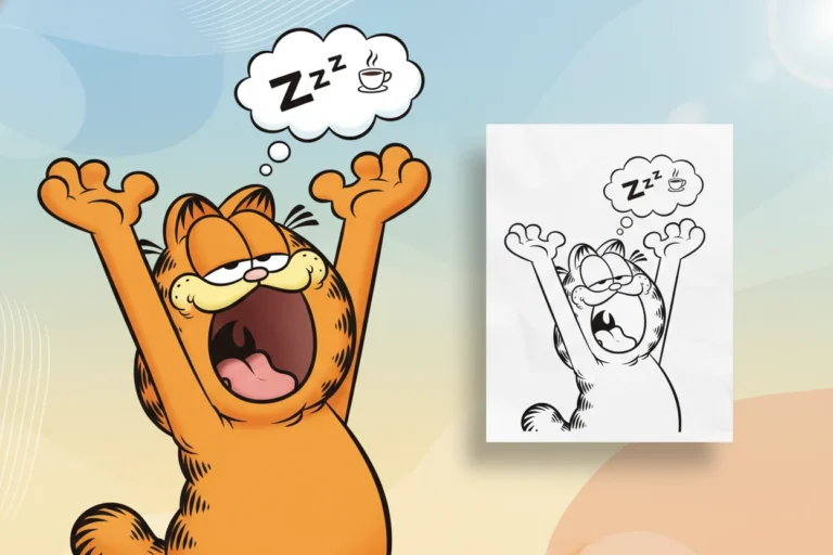 garfield-taking-a-giant-dramatic - coloring pages garfield