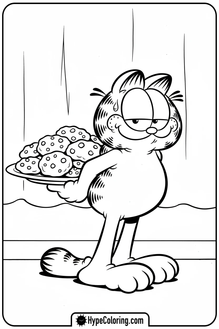 garfield-hiding-cookies - coloring pages garfield