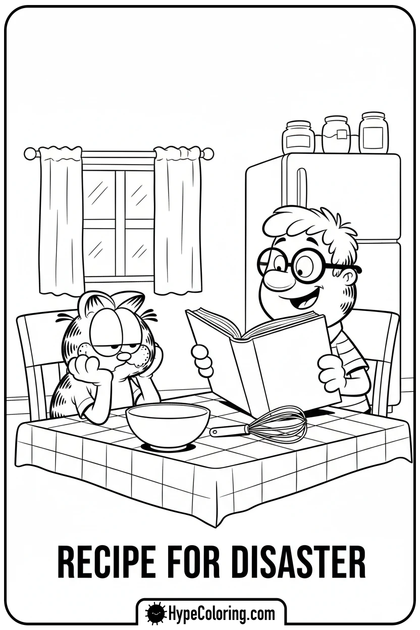garfield-bored-with-jon - coloring pages garfield