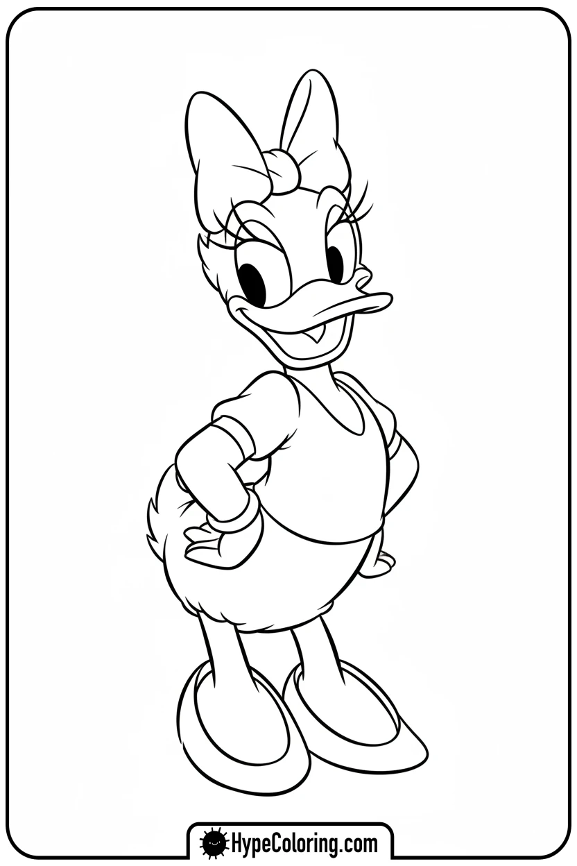 daisy-smiling-and-posing-gracefully - daisy coloring pages