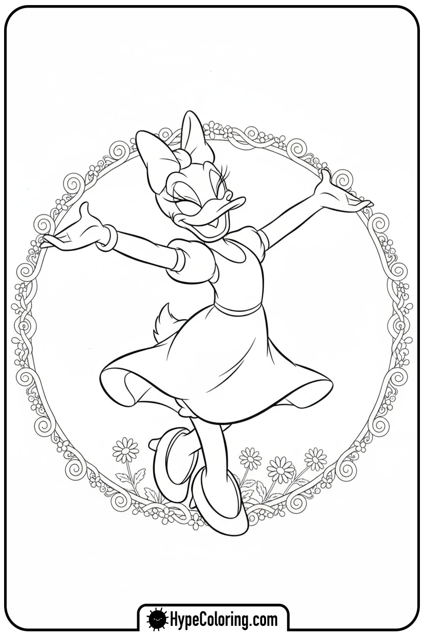 daisy-dancing-and-twirling - daisy coloring pages