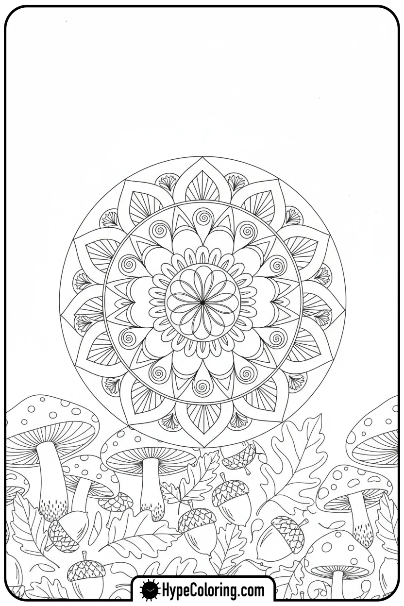 forest-floor-flower-mandala-with-nature - flower mandala coloring pages