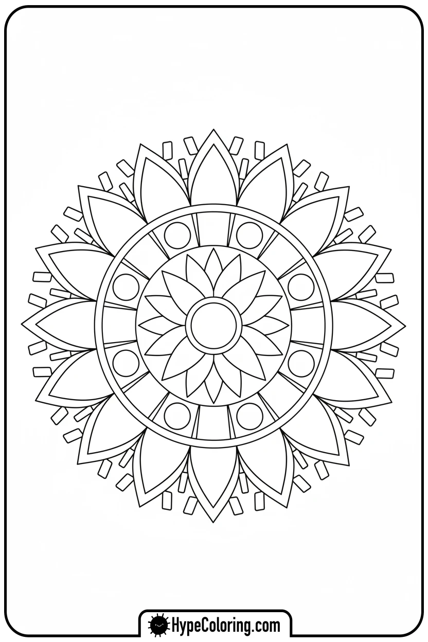 geometric-pattern-flower-mandala - flower mandala coloring pages