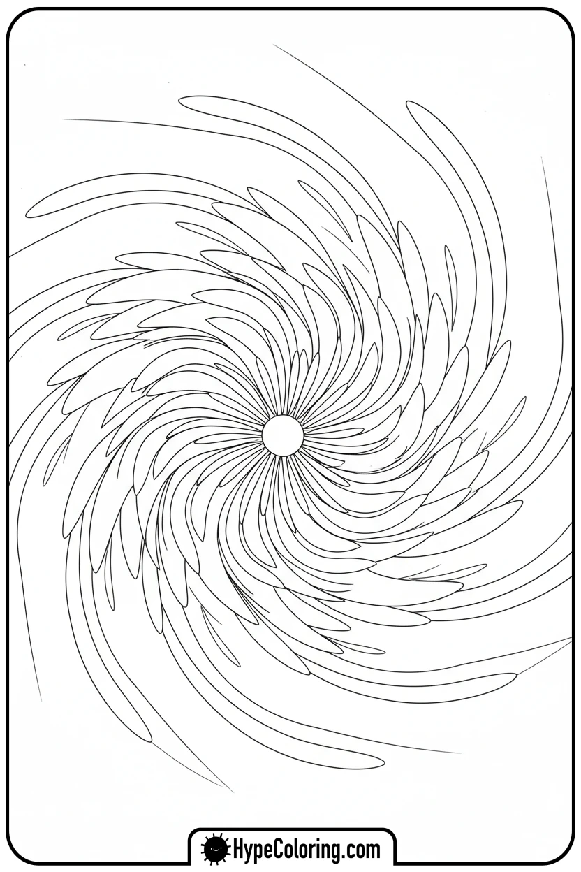 swirling-petal-flower-mandala - flower mandala coloring pages