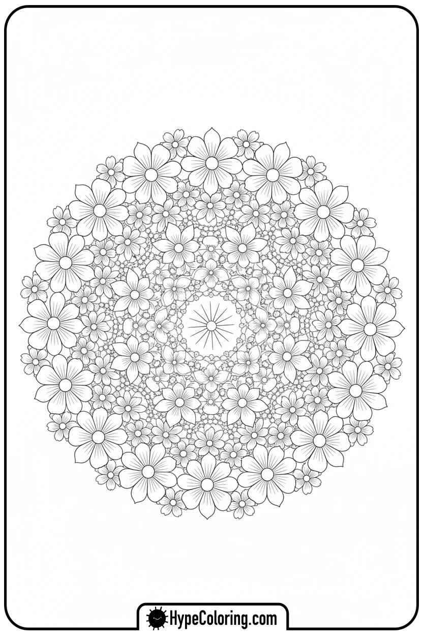 mandala-made-of-tiny-flowers - flower mandala coloring pages