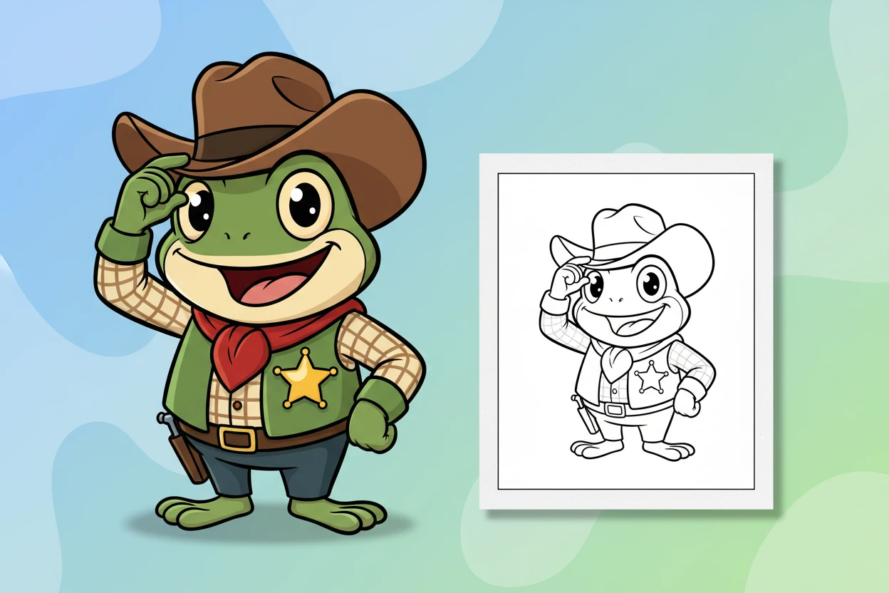 sheriff-toadster-tipping-his-cowboy - garten of banban coloring pages