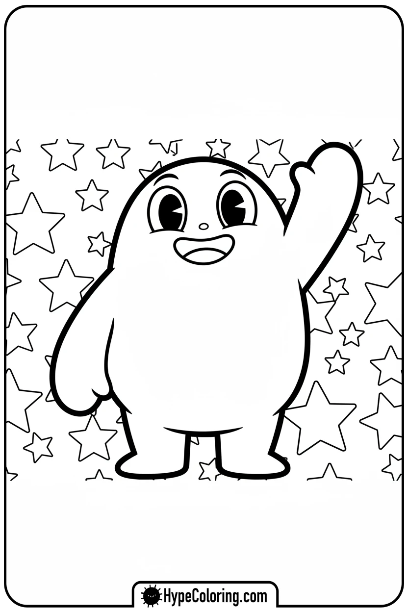 banban-waving-hello - garten of banban coloring pages