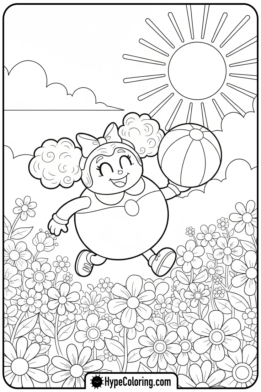 banbaleena-skipping-with-ball - garten of banban coloring pages