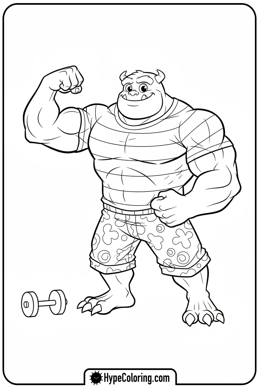 jumbo-josh-flexing-muscles - garten of banban coloring pages