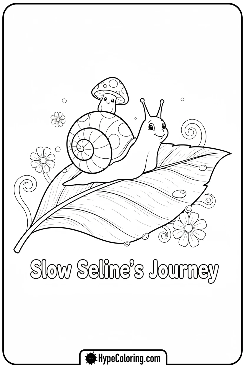 slow-seline-with-mushroom - garten of banban coloring pages