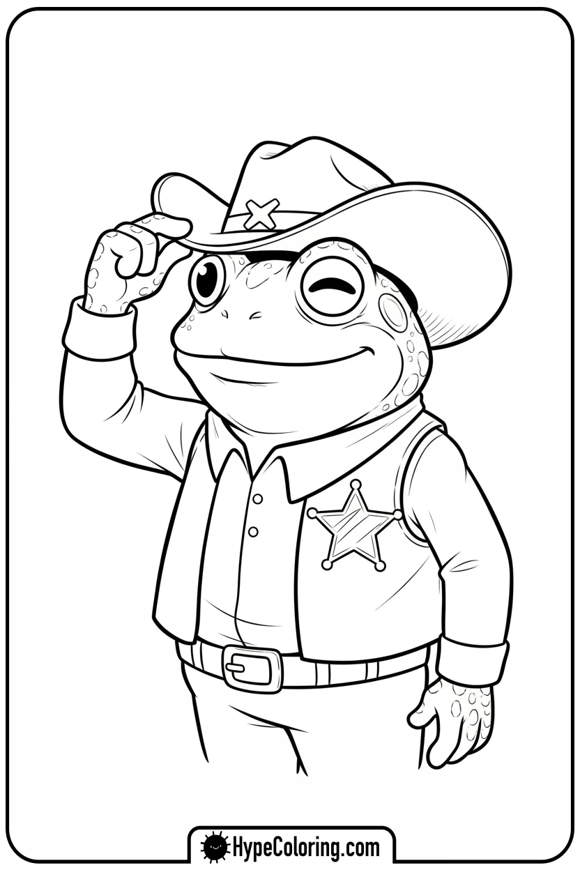 sheriff-toadster-winking - garten of banban coloring pages