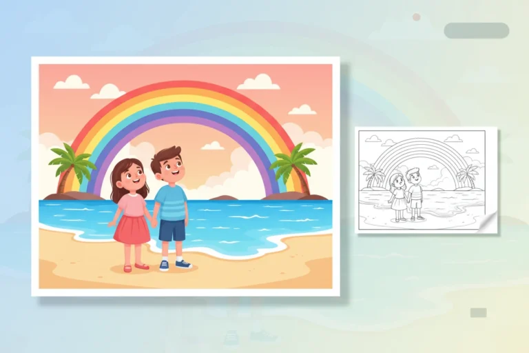 two-children-a-boy-and - hawaiian coloring pages