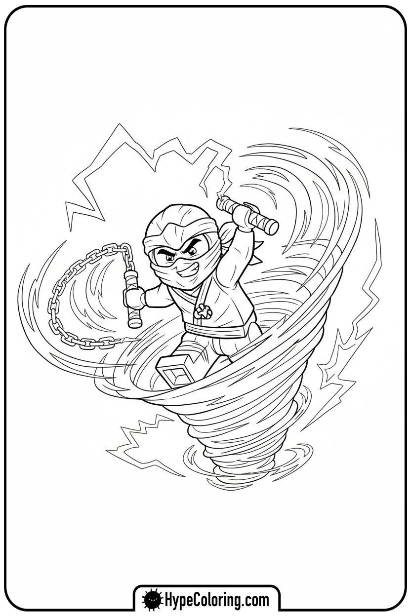Click to download PDF jay-in-lightning-spinjitzu - lego ninjago coloring pages