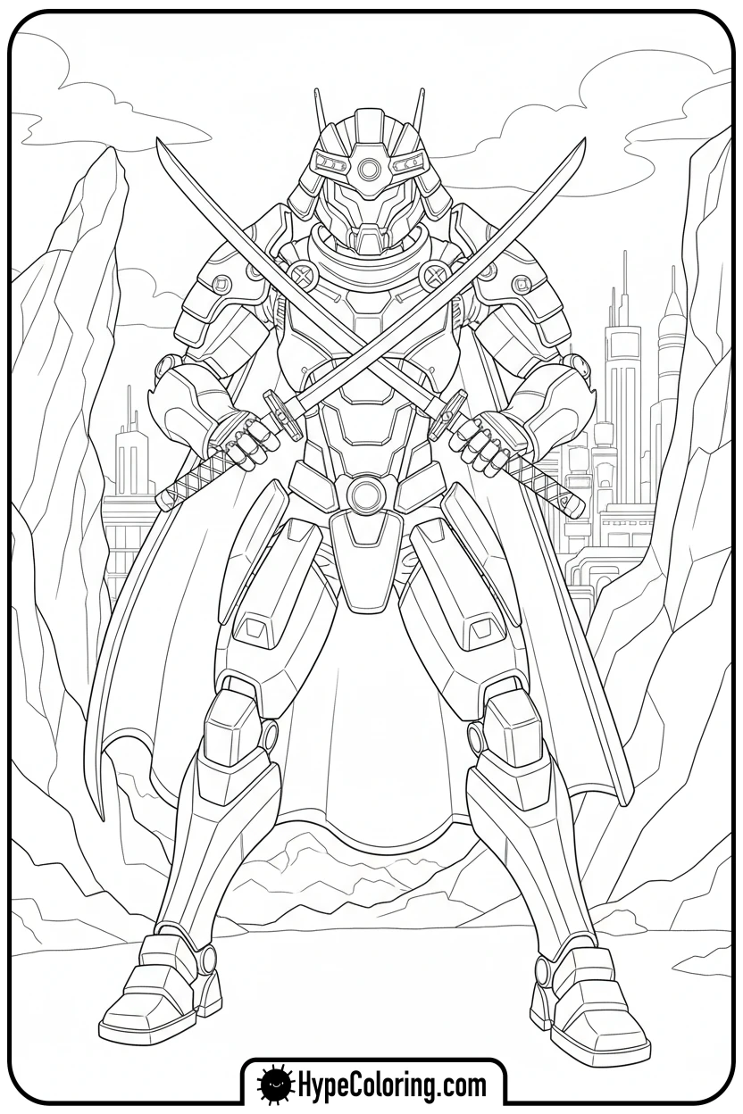 Click to download PDF nya-in-samurai-x-mech - lego ninjago coloring pages