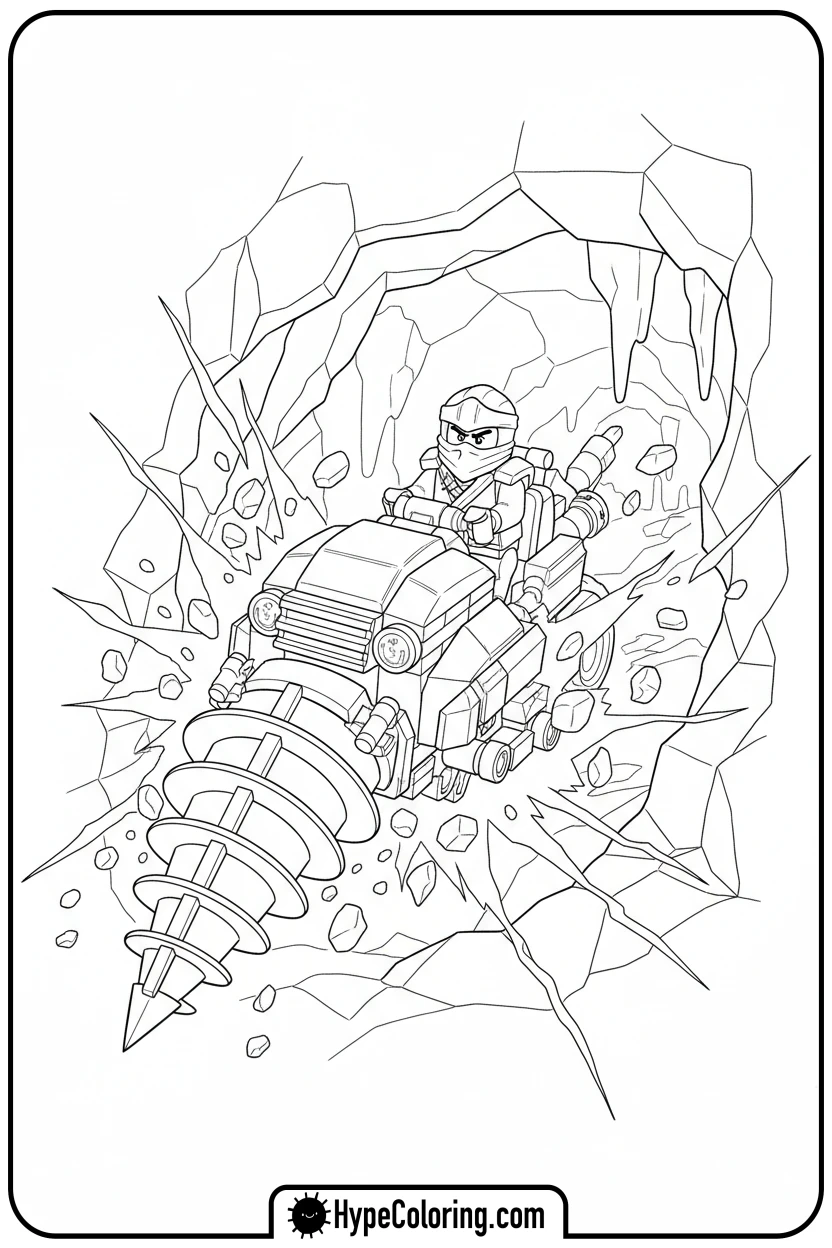 Click to download PDF cole-in-earth-driller - lego ninjago coloring pages