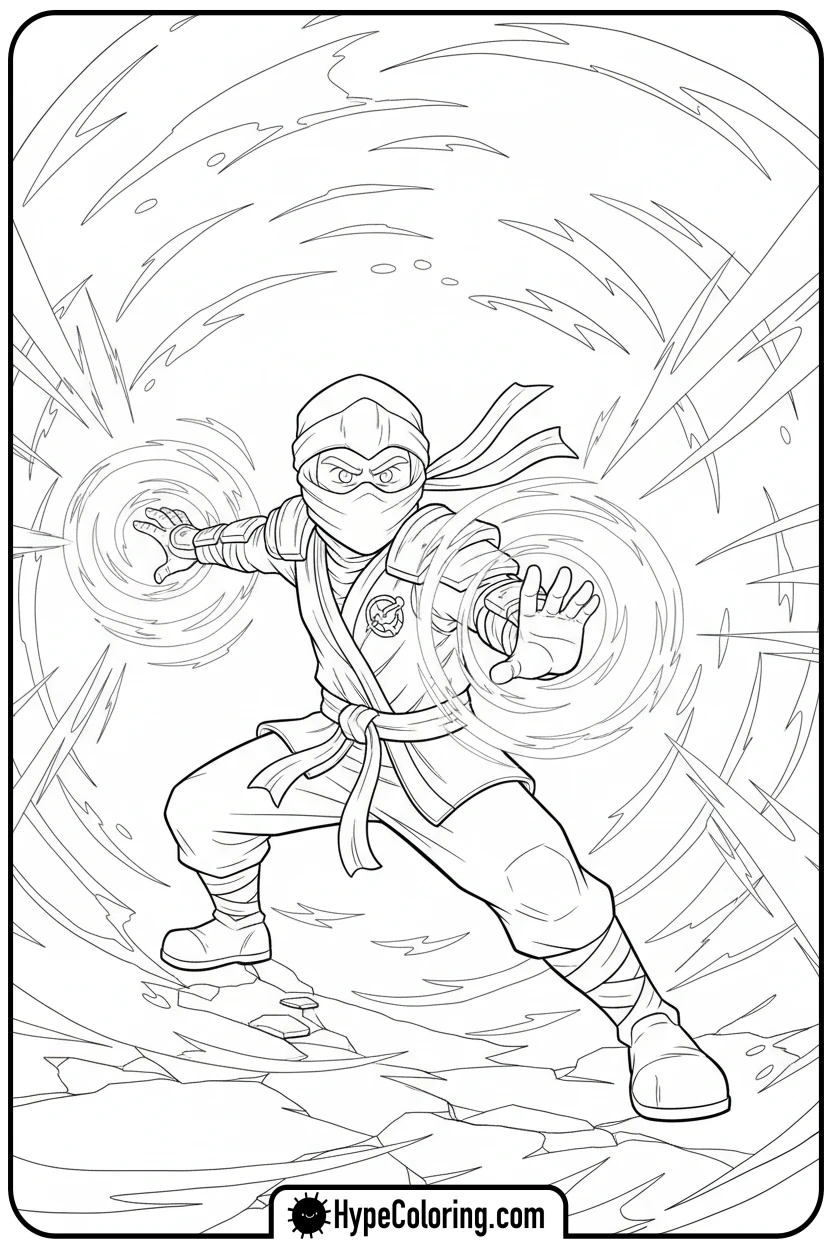 Click to download PDF lloyd-using-golden-energy - lego ninjago coloring pages