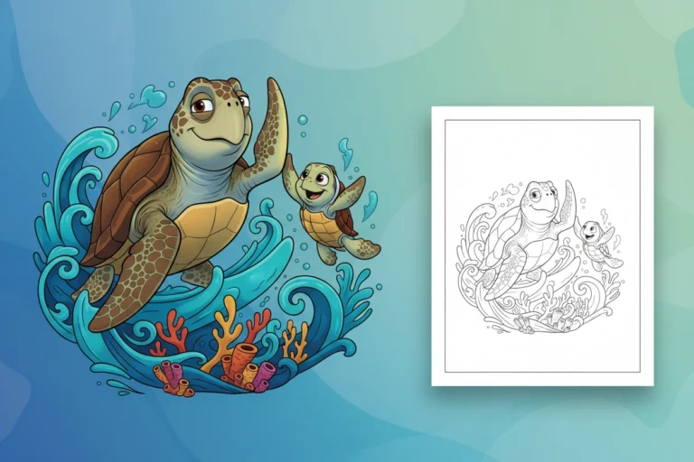 crush-the-sea-turtle-with - finding nemo color pages