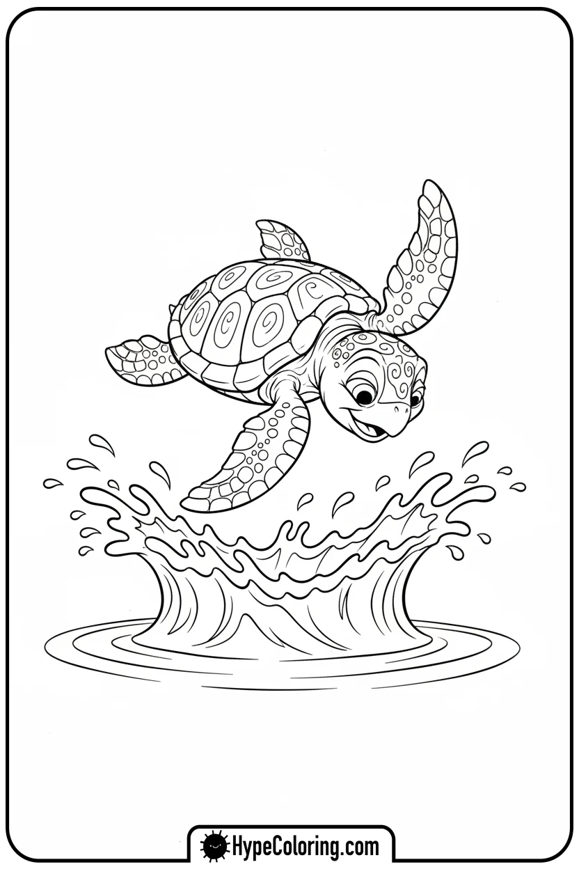 squirt-doing-a-trick - finding nemo color pages