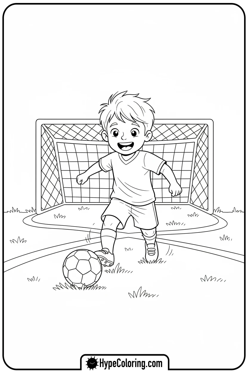 child-playing-soccer - hispanic heritage month coloring pages