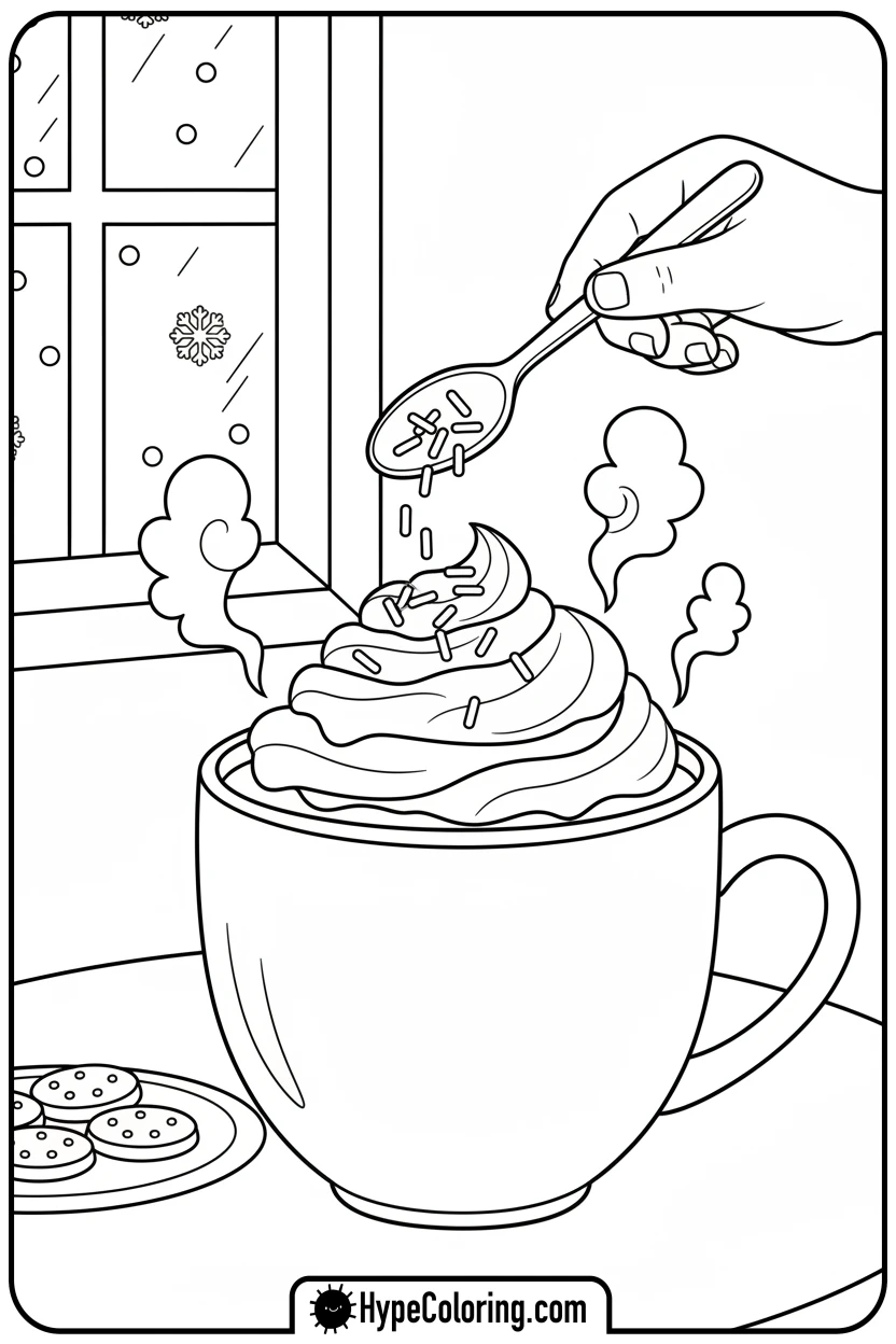 decorating-hot-chocolate - hot chocolate coloring page