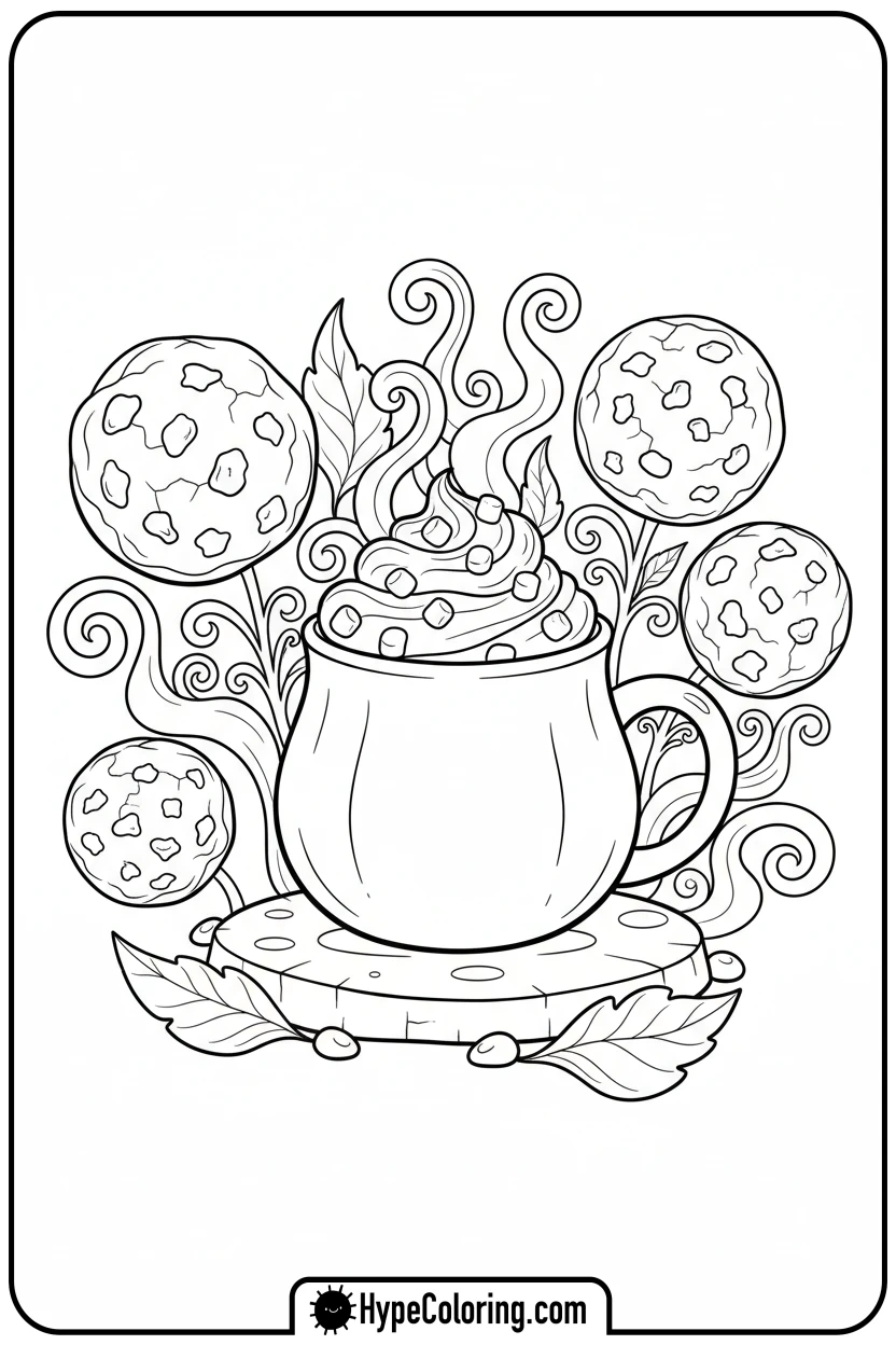 hot-chocolate-in-cocoa-garden - hot chocolate coloring page