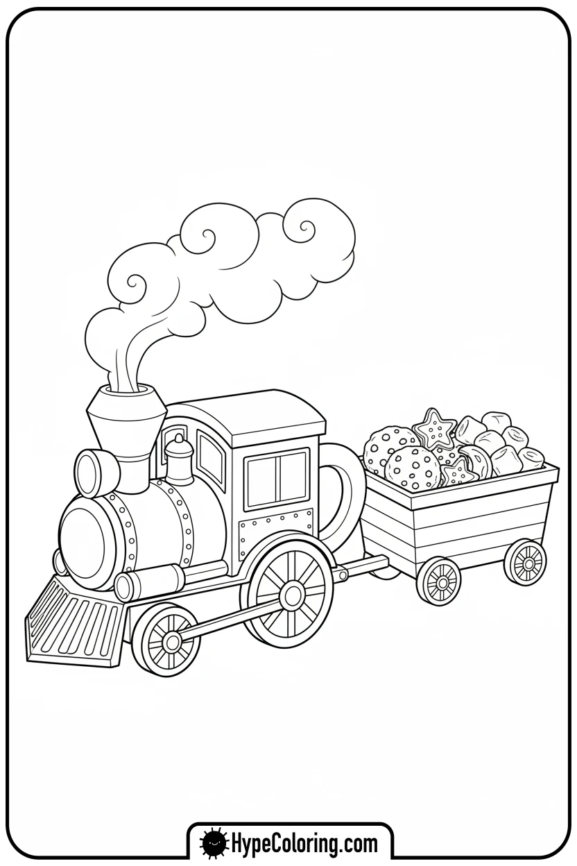 hot-chocolate-train - hot chocolate coloring page