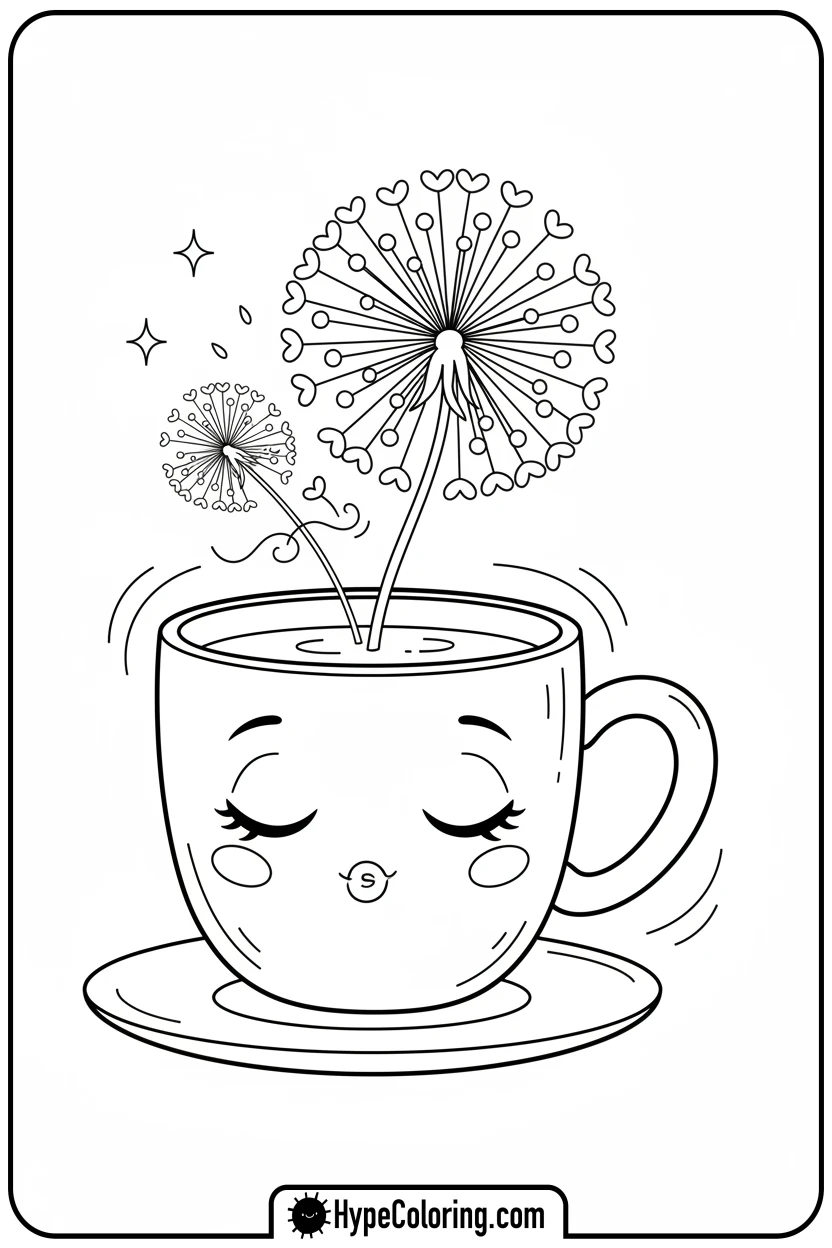 hot-chocolate-making-a-wish - hot chocolate coloring page