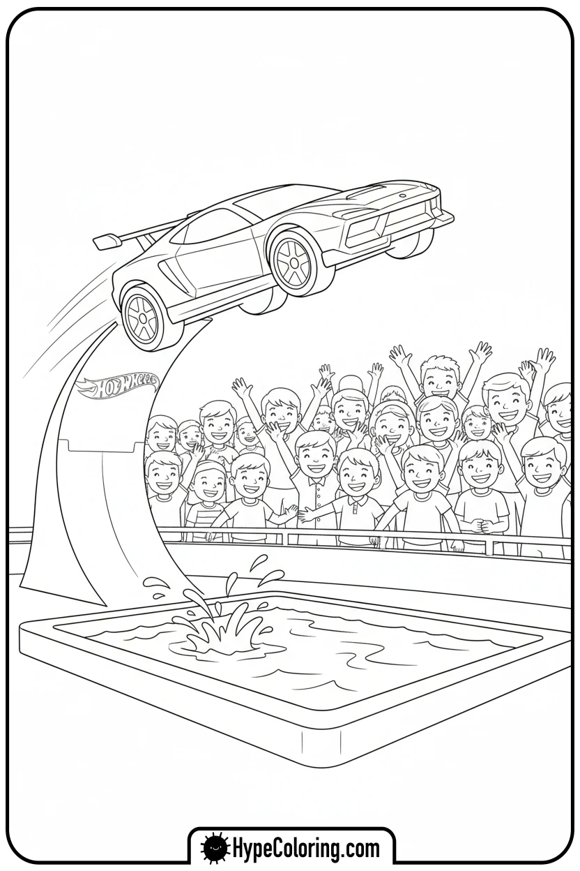 orange-hot-wheels-car-jumping-ramp - hot wheels color pages
