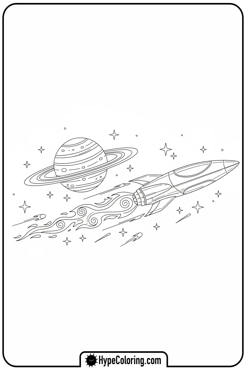 hot-wheels-rocket-car-in-space - hot wheels color pages