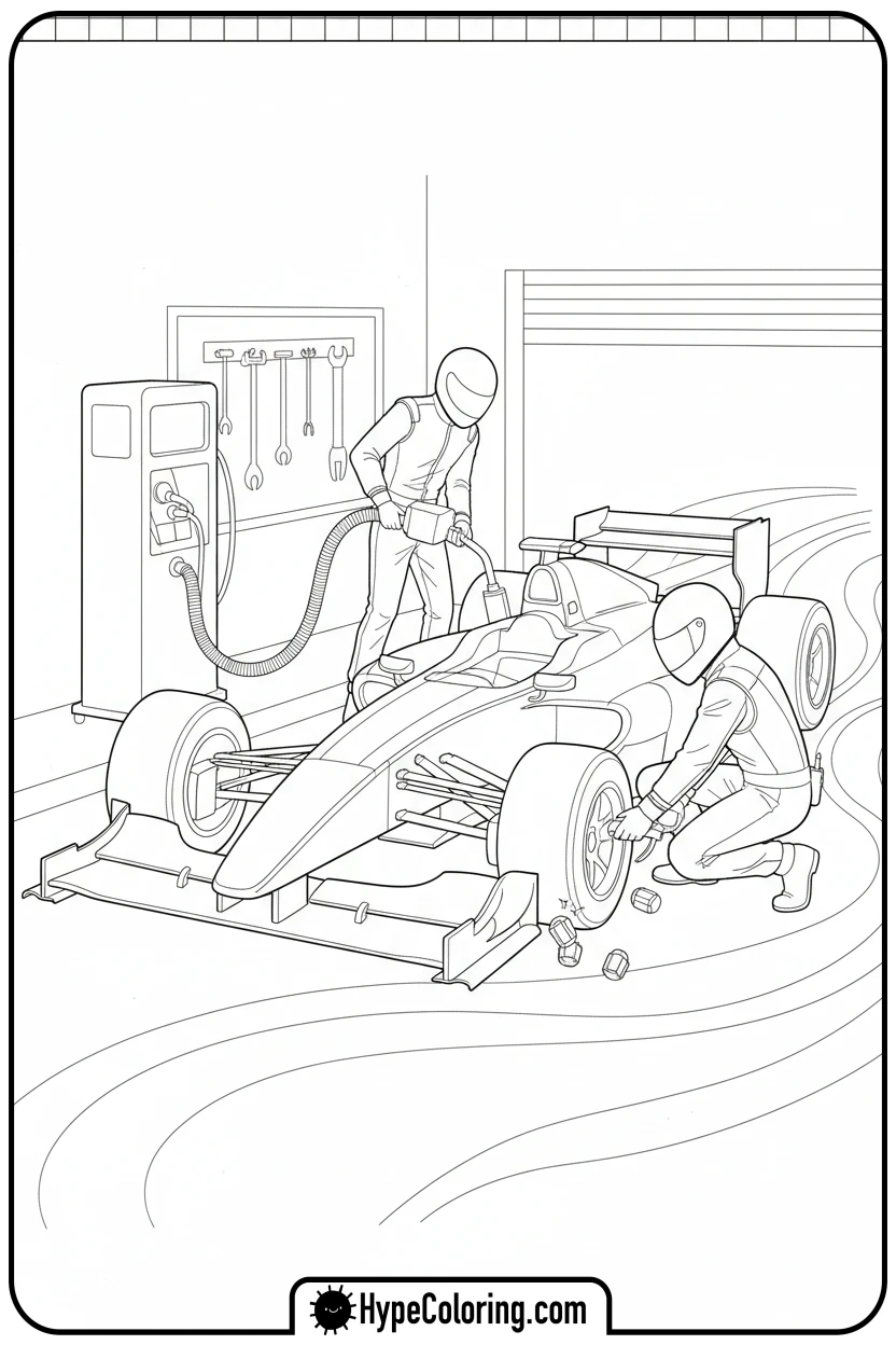 hot-wheels-pit-stop-action - hot wheels color pages