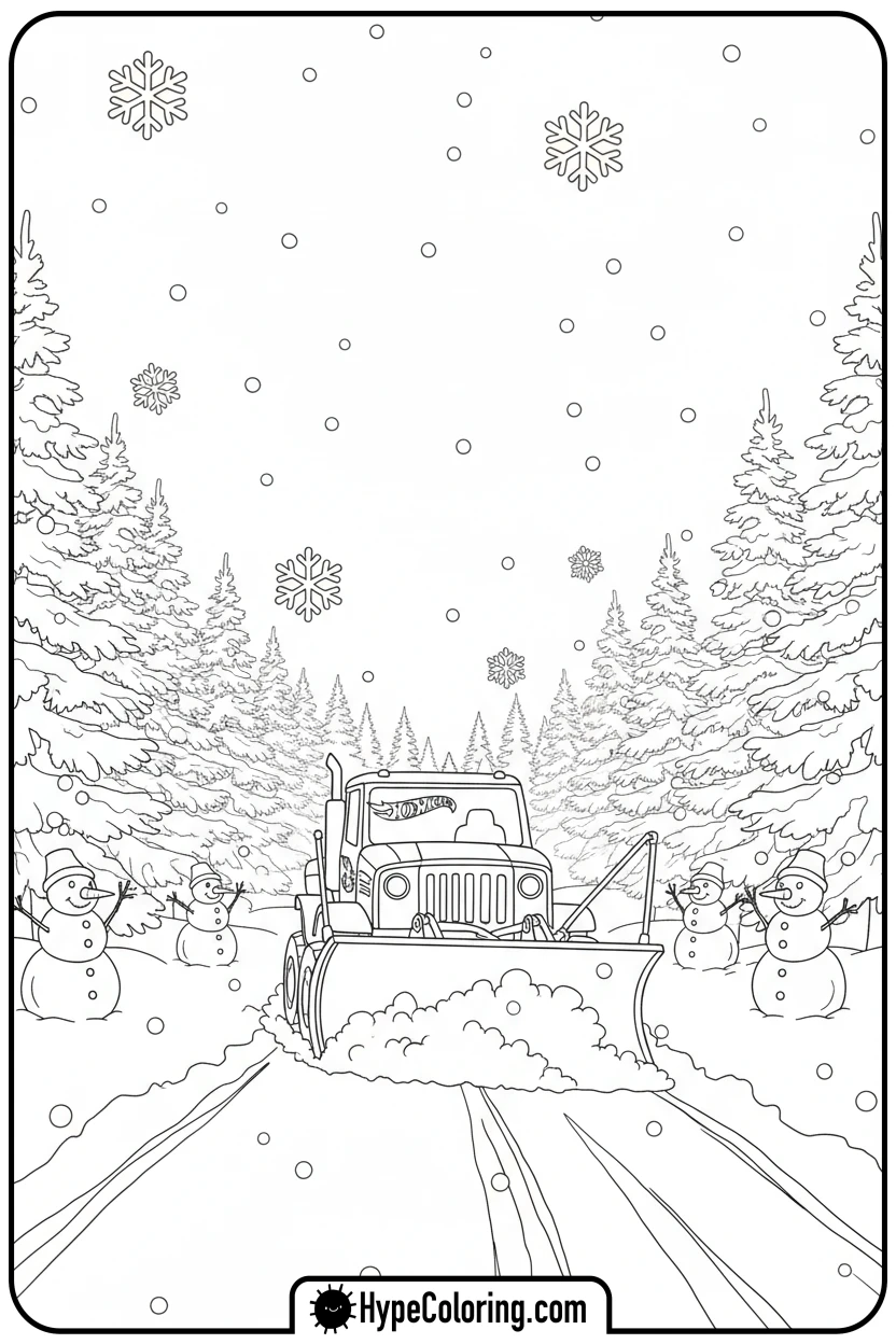 hot-wheels-snowplow-in-winter - hot wheels color pages